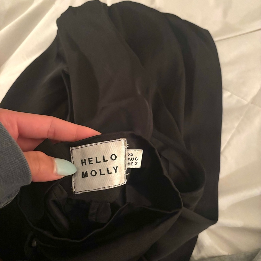 Hello molly Easy Style Satin Mini Dress Black - Picture 4 of 5